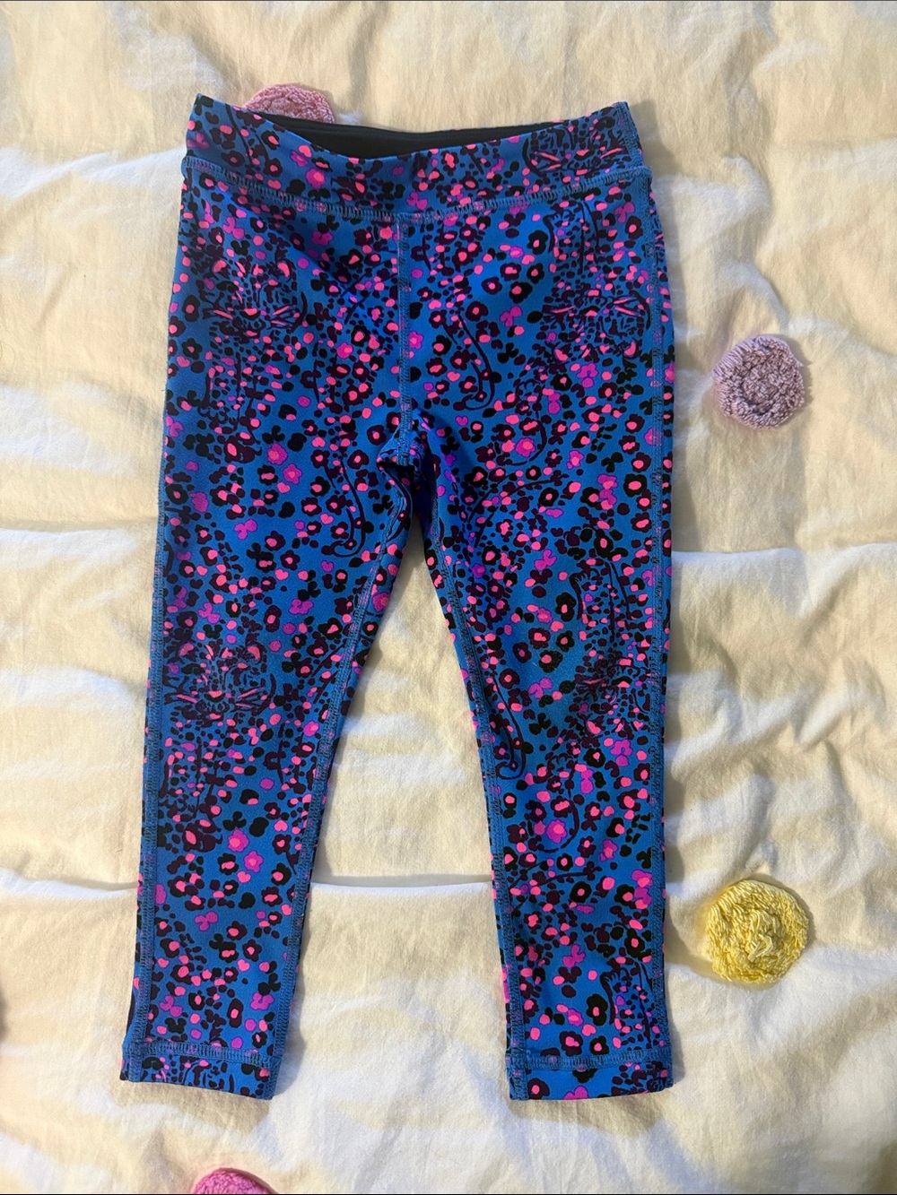 Lilly Pulitzer Blue and Pink Leopard-Print Kids Leggings